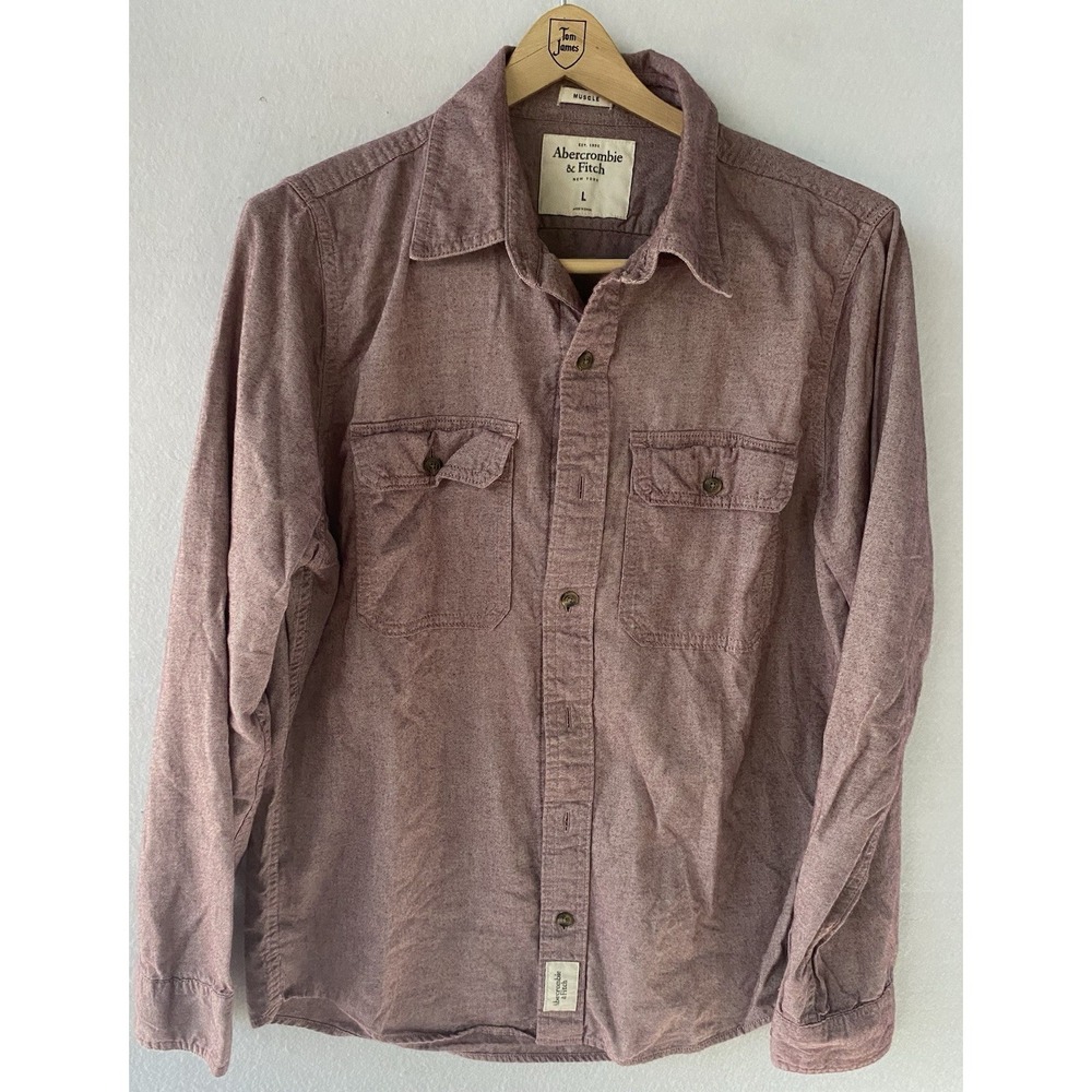 Abercrombie & Fitch Redβ Button Up Shirt Mens Large Casual